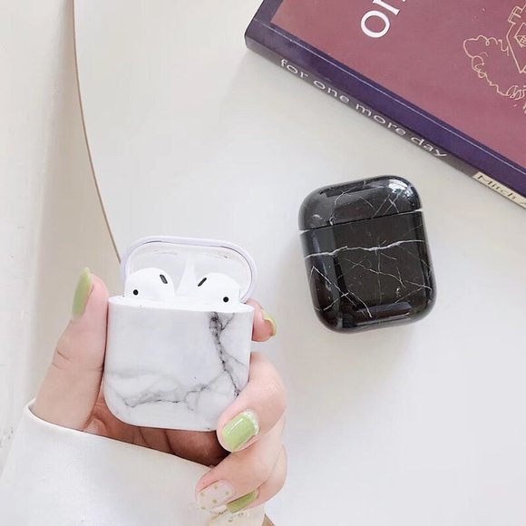 NEW Marble Hard Apple Airpods 1 2 Pro case - Picture 1 of 5